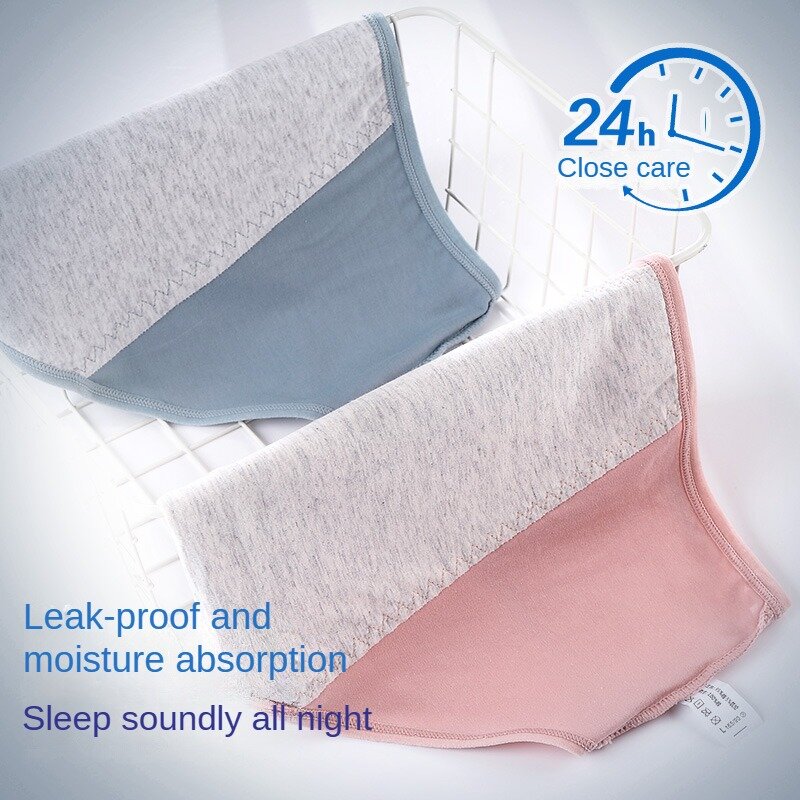 3PCS/set Women's menstrual briefs large flow postpartum water absorption leakproof briefs women's pure cotton menstrual briefs