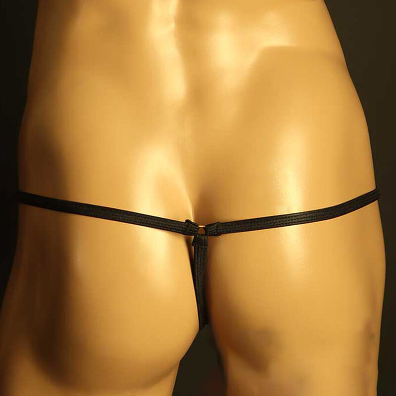 Sexy Men G-String Ice Silk U Convex Large Bag Men's Single Thong T-back Slim Side Briefs Gay Bikini Underwear Erotic Underpants