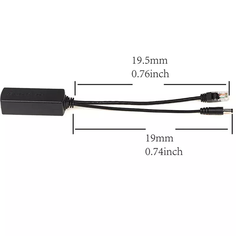48V bis 12V Poe-Anschlüsse Adapter Kabel Splitter Injektor Netzteil für IP-Kamera, Arduino mit Ethernet, drahtloser Zugangspunkt