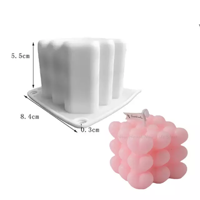 Love Cube Silicone Mold para Vela Artesanal, Sabão de Gesso, Resina Epóxi, Decoração De Chocolate, Gelo De Gesso, Molde De Cozimento DIY