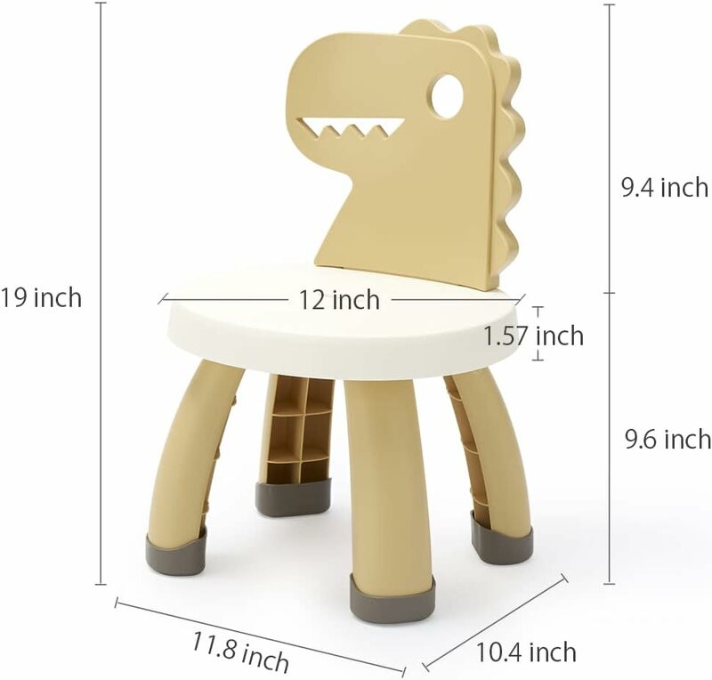 Plastic Dinosaur Chair for Children, Lightweight Step Stool, Non-slip Seat, Sturdy and Durable, Use for Classroom and Outdoor