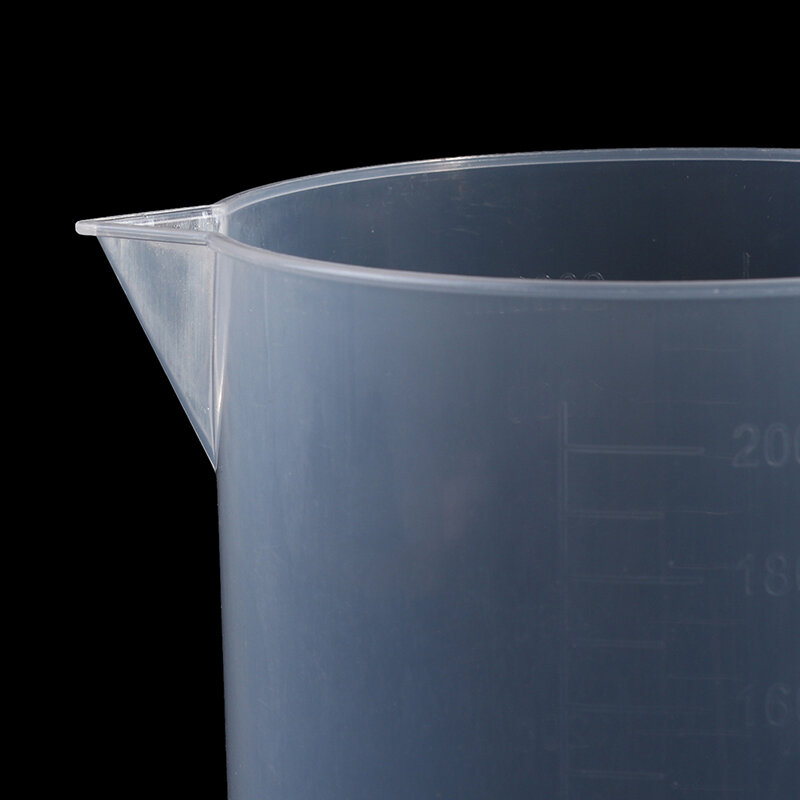 Taza medidora de plástico ligero, jarra para superficie de boquilla, suministros de laboratorio para cocina, 200/250/500/1000/1500 ML, 1 unidad