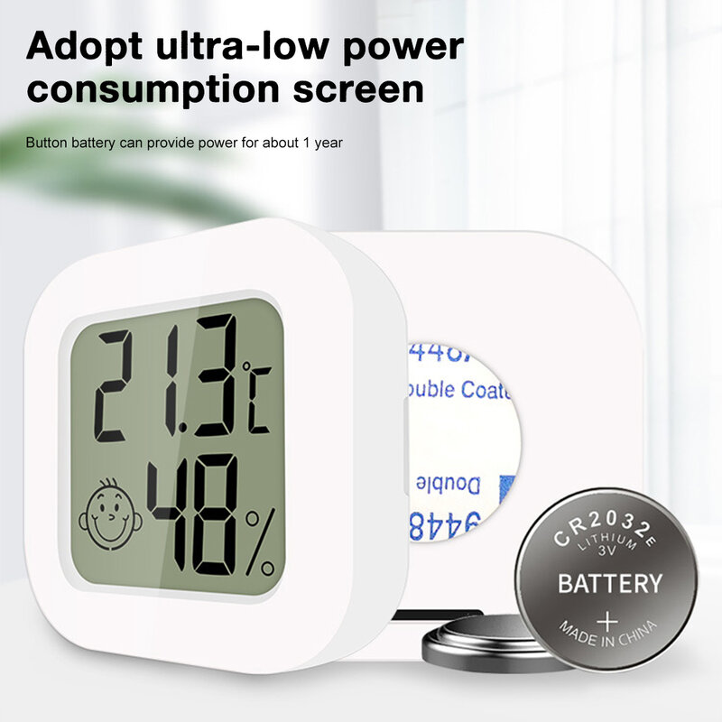 Termometer higrometer Digital LCD Mini, alat pengukur temperatur Sensor higrometer rumah luar ruangan