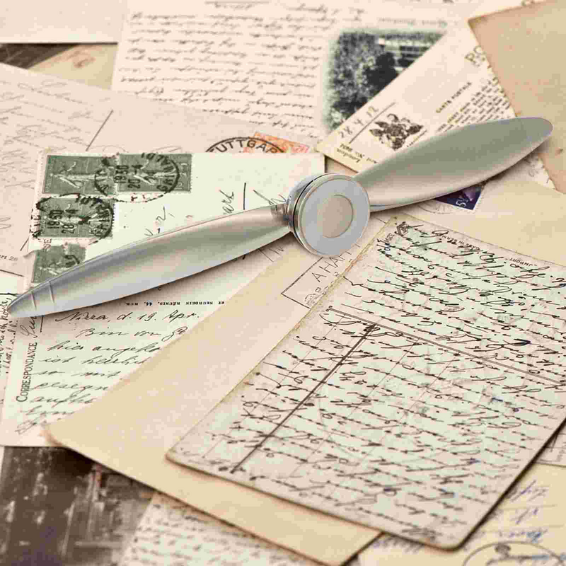 Zinklegering Briefopener Vliegtuig Propeller Vorm Envelop Opener Papiersnijder Mes Kantoor Stationaire Bureau Vintage