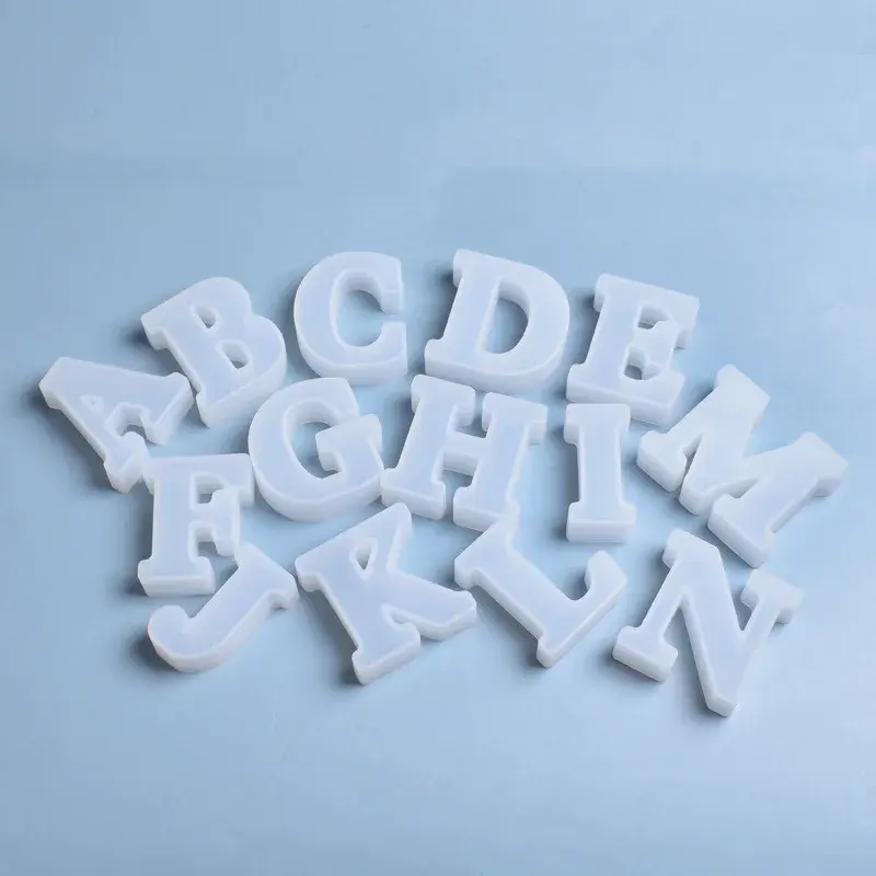26 sztuk/zestaw angielska litery alfabetu silikonowa forma formy żywiczne epoksydowa DIYA ręcznie wykonany wisiorek biżuteria świece urodzinowe ozdoby imprezowe