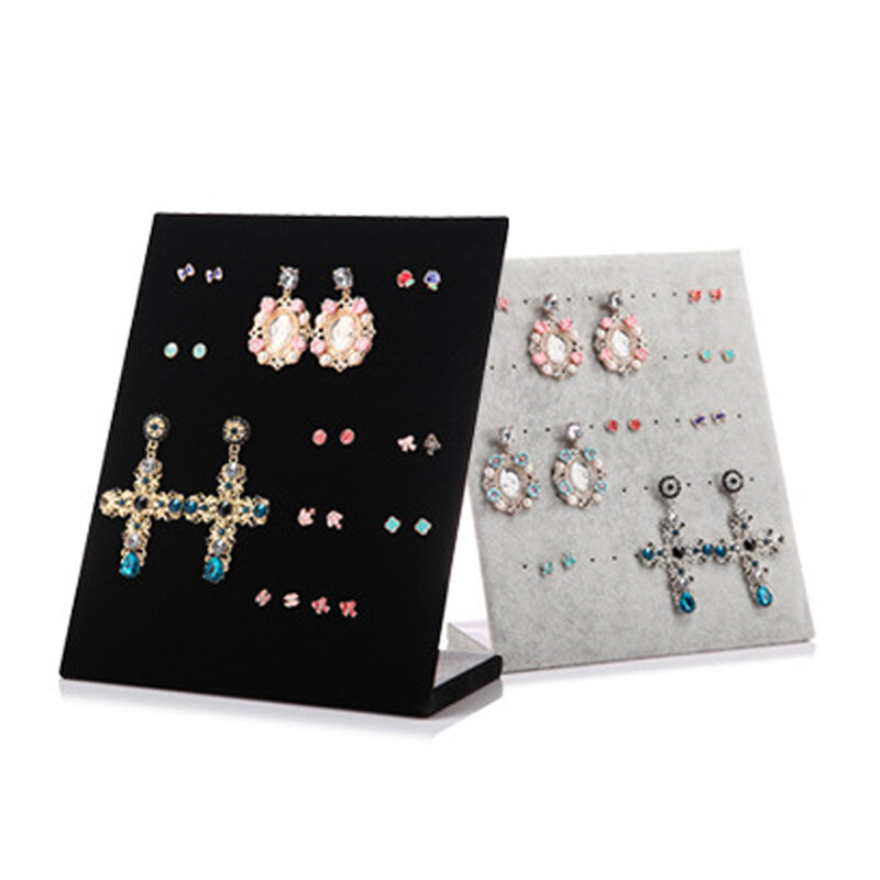 Estante de exhibición de collares en forma de L de terciopelo de alta calidad, estante de exhibición de pulseras de joyería, estante de exhibición de pendientes