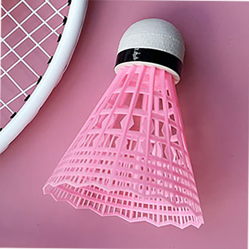 1 Stuks Roze Imitatie Nylon Bal Duurzaam Badminton Outdoor Plastic Nylon Oefenspel Training Gebruik