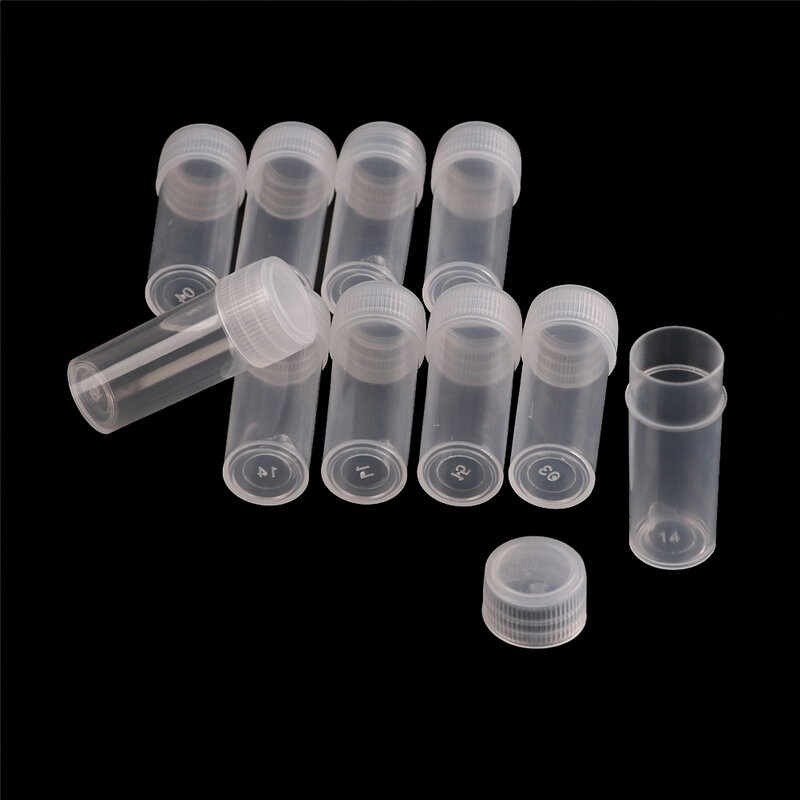 Flacone per campioni in plastica da 10 pezzi provetta da 5ml contenitore per fiale per bottiglie piccole