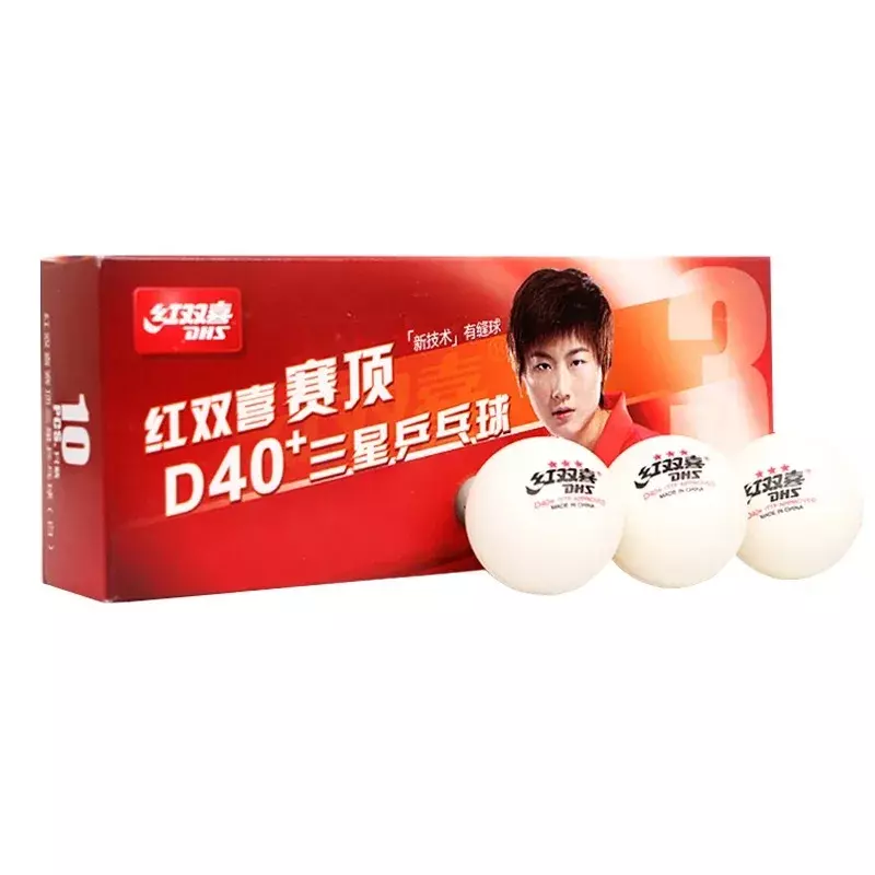 DHS bola tenis meja 3 Star D40 +, bahan baru plastik bola Ping Pong poli ITTF lapisan profesional
