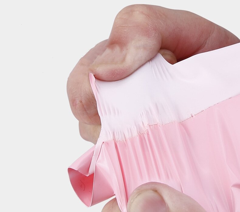 50Pcs Mail Bags Pink Translucent Courier Packing Bags Self Adhesive Storage Waterproof Bags Material Envelope Mailer Postal Bag