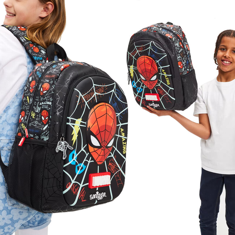 MARVEL Spider-Man tas punggung anak-anak, tas sekolah Smiggle roda ransel anak tas troli umur 3-16 tahun terlaris