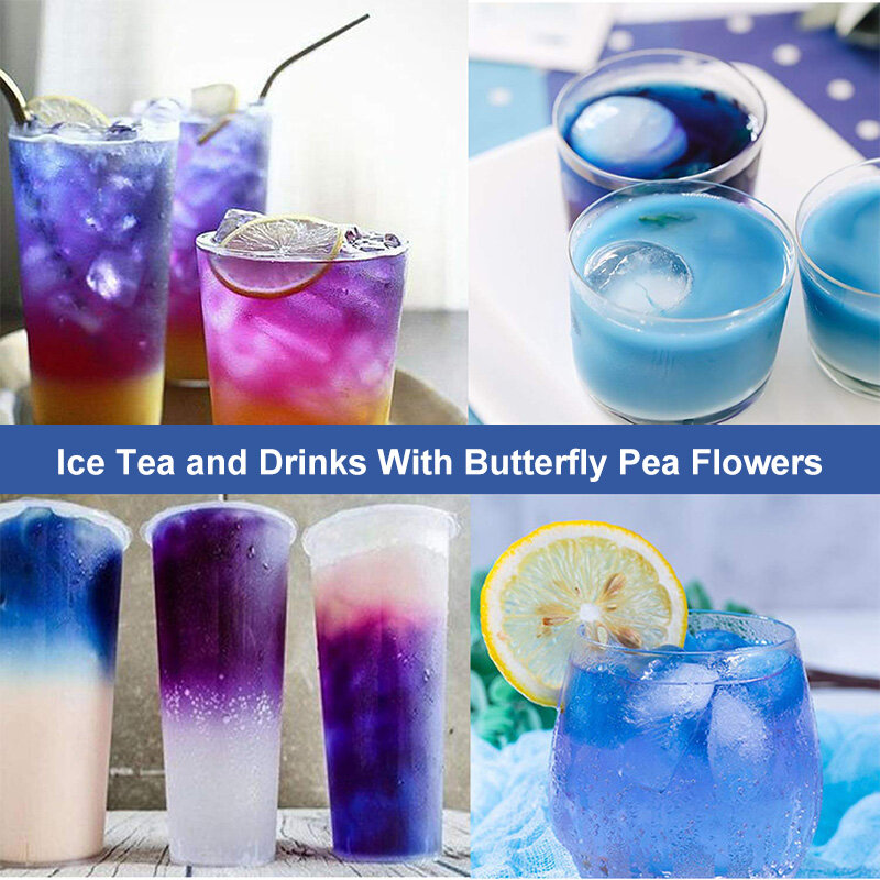 Pure Butterfly Pea Flower Tea, Tailândia, Clitoria Ternatea, Coloração de cozimento, Cuidados com a pele no banho, 50g, 100g, 500g
