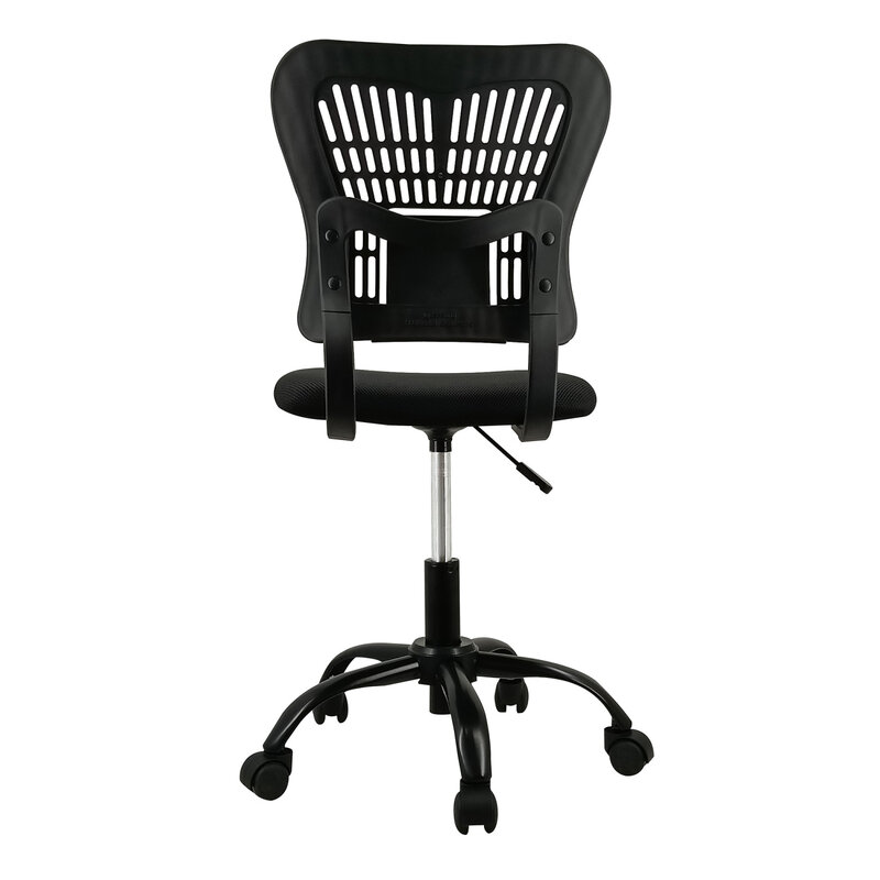 Bequemer ergonomischer Bürostuhl aus schwarzem Netz mit höhen verstellbarem, arm losem Schreibtischs tuhl für bequemen Home-Office-Schreibtisch