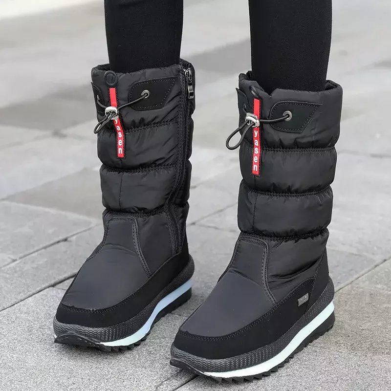 أحذية الثلوج سميكة للنساء, بوتس، مقاوم للماء خاصية عدم الإنزلاق، الشتاء