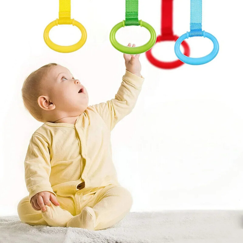 Cincin tarik untuk Playpen, kait boks bayi penggunaan umum kait liontin mainan bayi Cincin tempat tidur kait cincin gantung membantu dudukan bayi