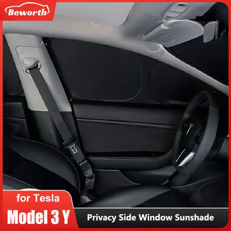 Parasole per finestrino laterale dell'auto per Tesla Model Y Model 3 Highland 2024 parabrezza anteriore posteriore Privacy tenda per finestra schermo parasole
