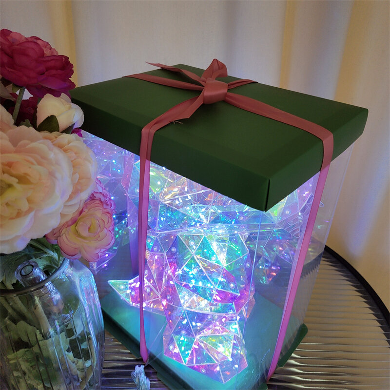 Hadiah mainan anak laki-laki perempuan, lampu meja LED bercahaya warna-warni lampu hadiah Hari ulang tahun anak-anak internasional & kotak hadiah