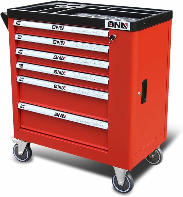 New Package 36" H X 30.5" W X 18"D Heavy Duty Lockable Slide Tool 6-Drawers Chest Rolling Tool Cart Cabinet with Keys