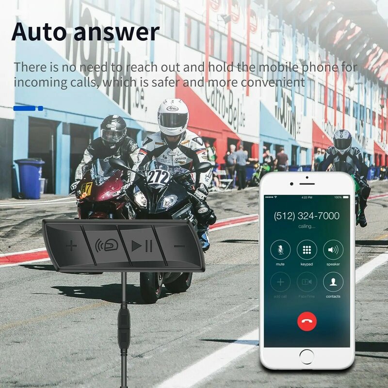 Waterproof Wireless Bluetooth 5.0 Headphone Speaker Motorcycle Helmet Headset FM Radio Handsfree Music Speaker Auto Answer