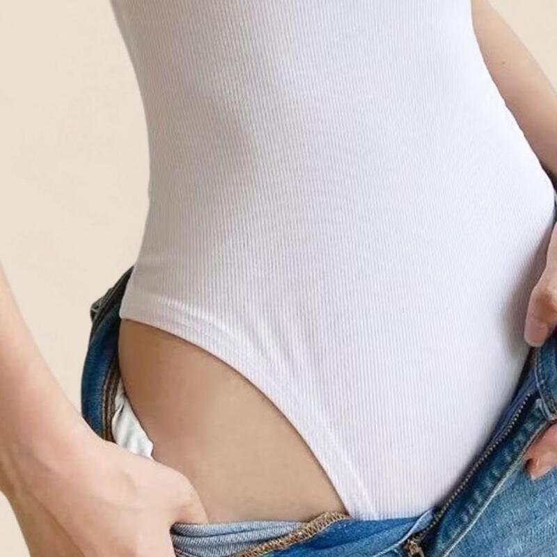 Jednoczęściowe damskie body Sexy bez rękawów półgolf lato dopasowana kamizelka jednolity kolor długa koszula bluzki