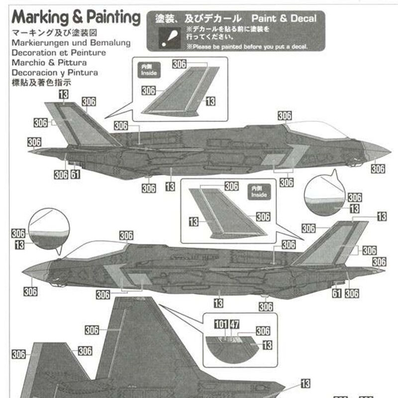 1/72 F-35 Lightning II J.A.S.D.F. 6th AW 2025 Air Force Airplane Fighting Battle assemblare Model Kit Ornament Collection nuovo