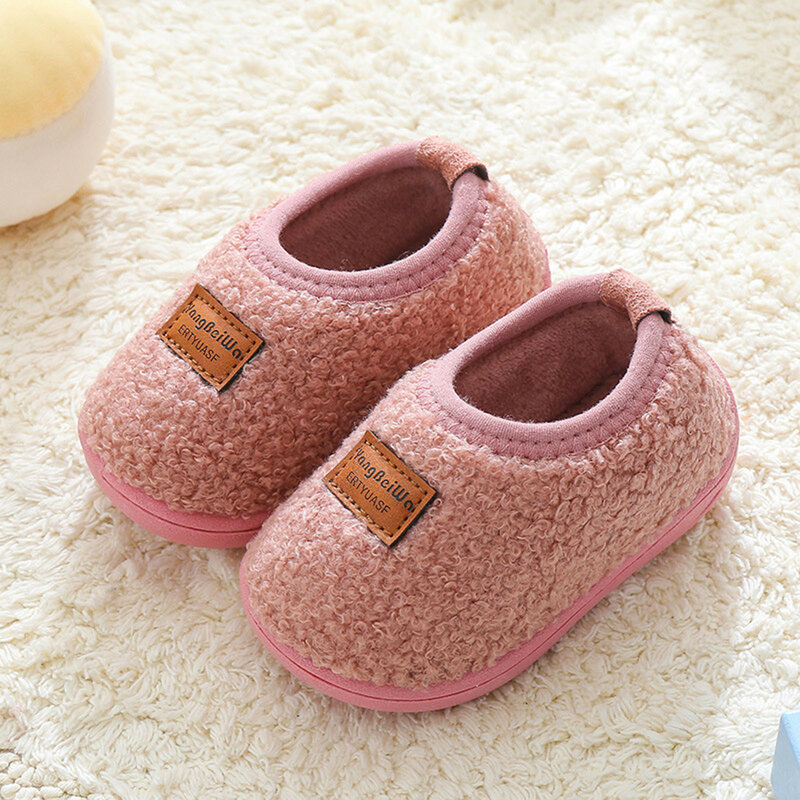 Sandal kaus kaki lantai anak bayi, sepatu kaus kaki sepatu sekolah anak laki-laki perempuan lembut hangat antiselip dalam ruangan untuk musim dingin