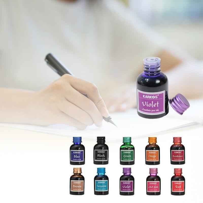 1 bottiglia puro colorato 30ml penna stilografica inchiostro ricarica inchiostri cancelleria scuola calligrafia di alta qualità scrittura penna stilografica inchiostro