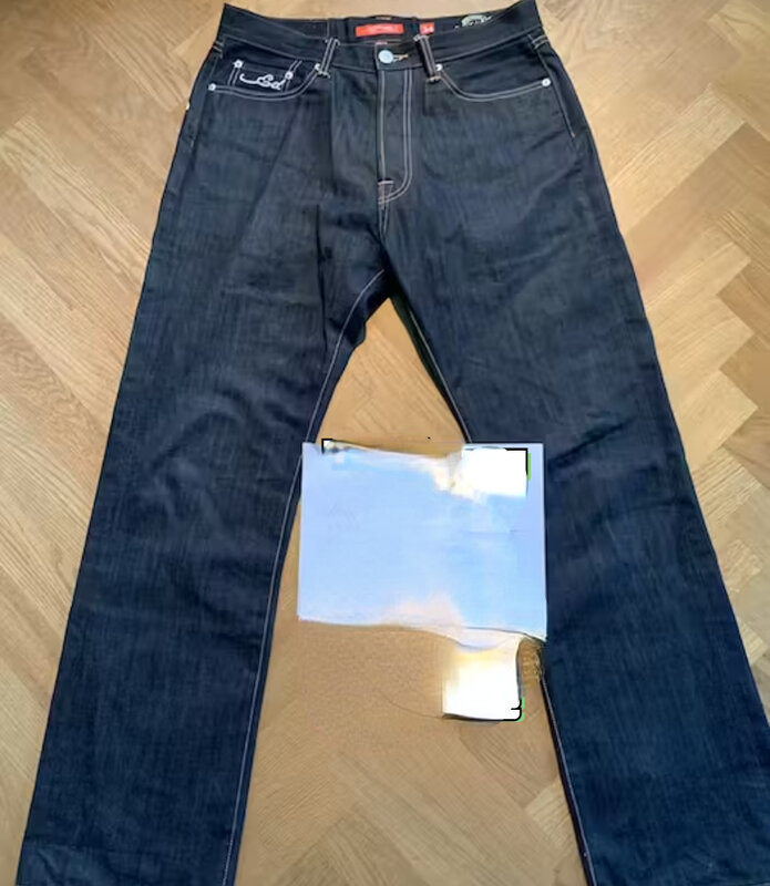 Jeans High Street Tiger para homens e mulheres, calças compridas, justas, retas, escuras, retrô, européias e americanas, hip-hop, Y2K, 2021