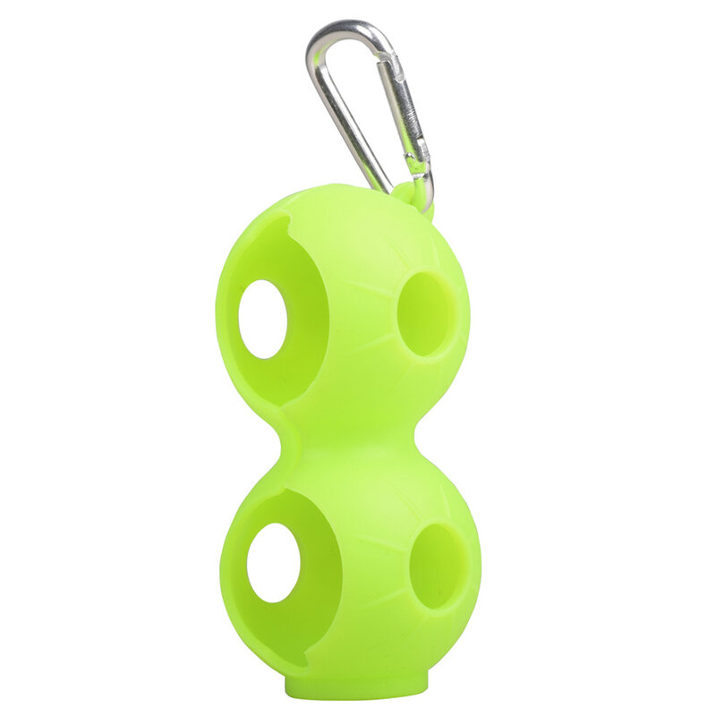 Golf Ball Holder and Protector Silicone Material with Buckle and Carabiner Keychain for 2 Balls 6 Colors Available
