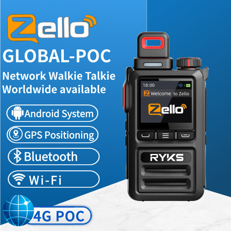 PTT Zello-walkie-talkie profesional, Radio de largo alcance con tarjeta Sim 4g, red WiFi, teléfono móvil, 100 millas, GPS