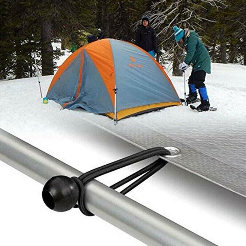 50Pcs Tent Tarpaulin String Cords with Balls Tie Down Straps Tarpaulin Tensioner Elastic Bands Camping Tent Accessories