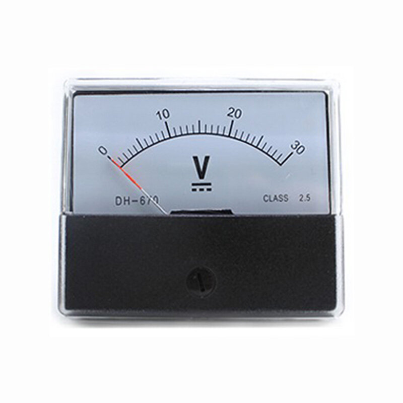 Voltímetro de CC analógico, puntero de DH-670, 5V, 10V, 15V, 20V, 30V, 50V, 100V, 70x60mm, precisión del 2,5, 0-500V