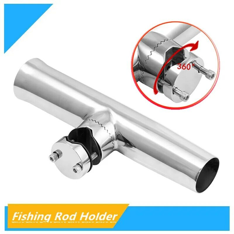 Marine Stainless Steel Fishing Rod Holder 360 Degree Rotatable Pipe Pitch Adjustable Boat Yacht Fishing Rod Support For Boats