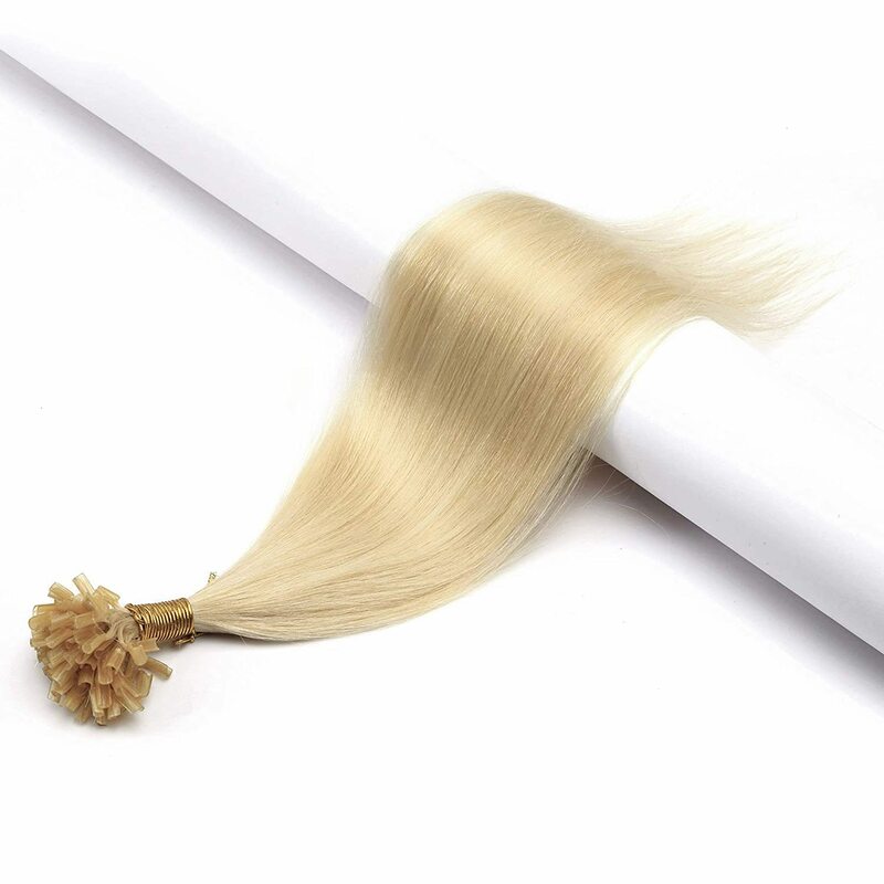 Кости прямые U-образные человеческие волосы для наращивания #613 медовые светлые прямые волосы предварительно скрепленные волосы для наращивания ногтей
