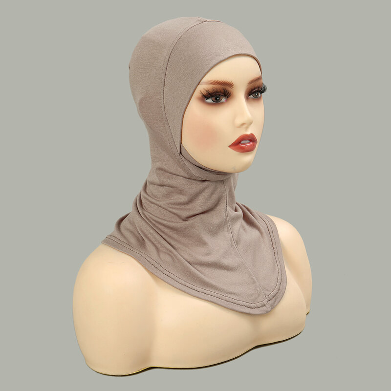 Bonnet élastique extensible en coton pour femmes musulmanes, couverture complète, bonnet uni, sous-écharpe, bande de sauna intérieure, turban à la mode, savoir chaud