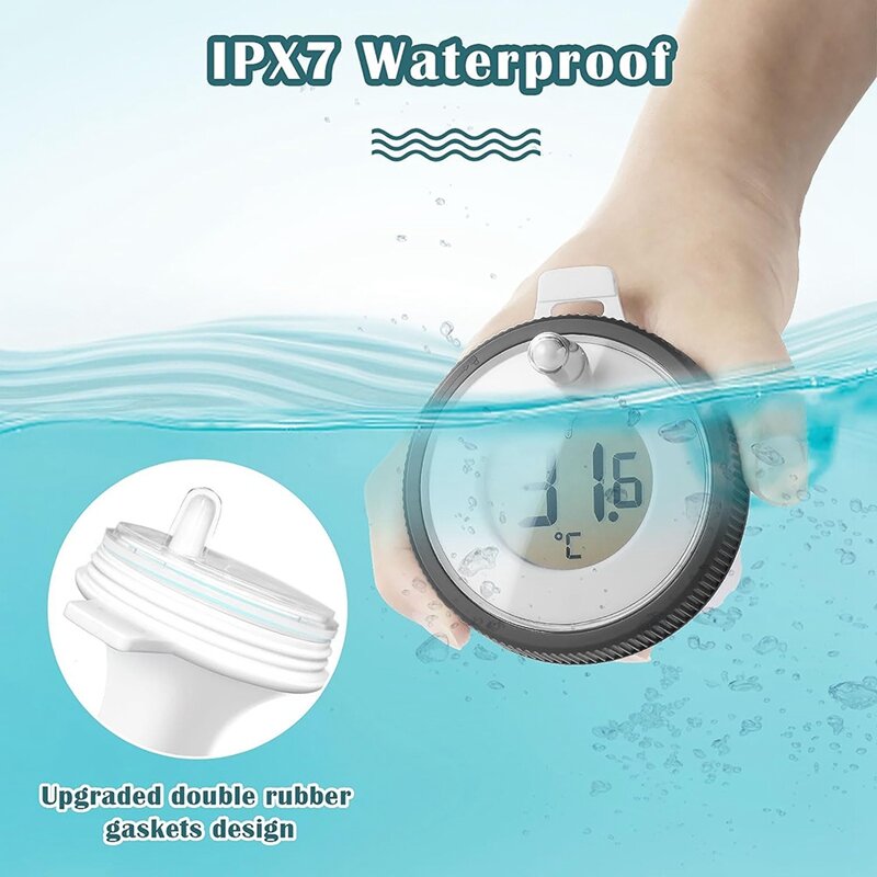 Wireless Pool Thermometer Floating Easy Read Digital Pool Thermometer Waterproof For Swimming Pools, Aquariums