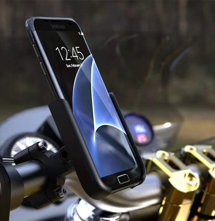 Dudukan ponsel sepeda จักรยานรถมอเตอร์ไซค์แบบอะลูมินัมอัลลอยสำหรับสมาร์ทโฟน4-7นิ้วอุปกรณ์ติดตั้งมือจับ GPS 20-30มม.