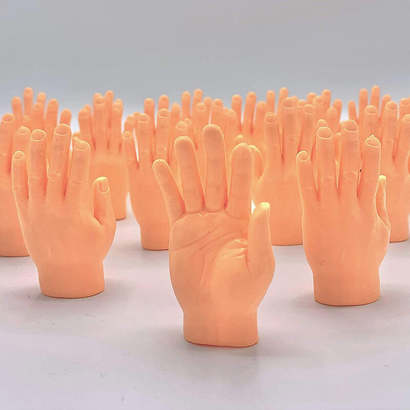 6 Finger Hände Premium Gummi Spaß Realistische Wenig Kleine Finger Hände Neuheit Heikles Simulation Palm Kinder Erwachsene Streichelzoo Katze Spielzeug