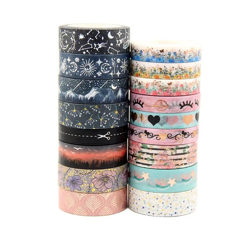 G248 - G265 Foil Washi Tape Scrapbooking Masking Adhesive Tapes Paper Japanese Kawaii Stationery Stickers School Supplies