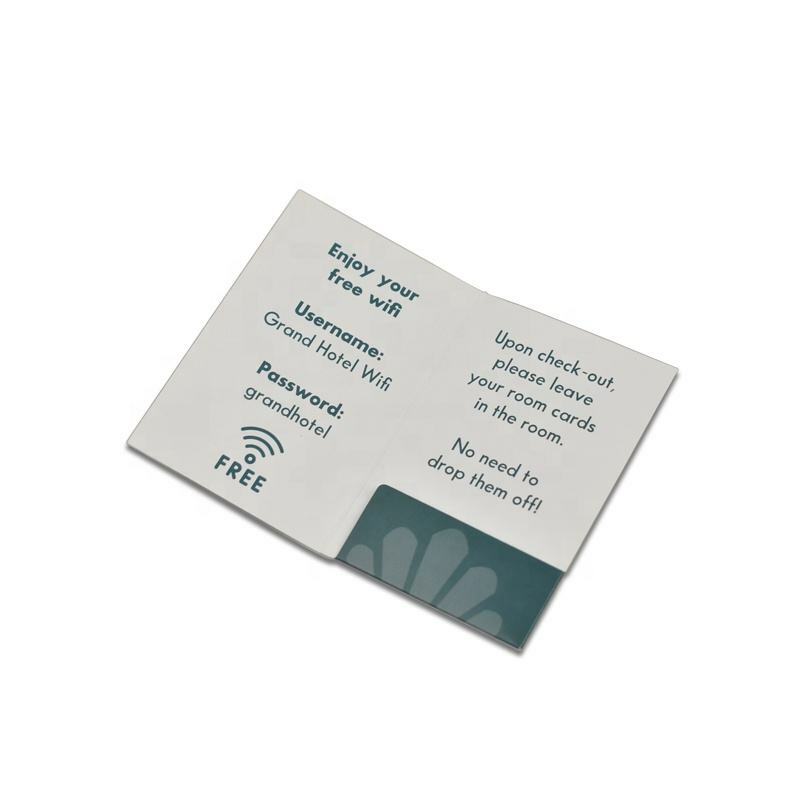 Porta carte di carta di buona qualità buste per carte chiave personalizzate con stampa logo dell'hotel