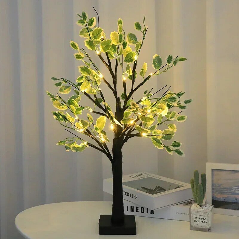 LED Tree Light Indoor simulazione albero di betulla bianco decorazione della casa luce festa di natale scena Layout albero luminoso