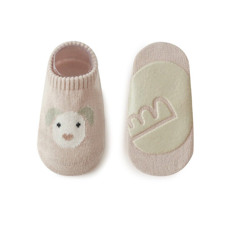 Chaussettes de sol antidérapantes pour bébé, en coton doux, imprimé de chien ours de dessin animé, accessoires pour nouveau-né garçon et fille de 0 à 3 ans, printemps et été