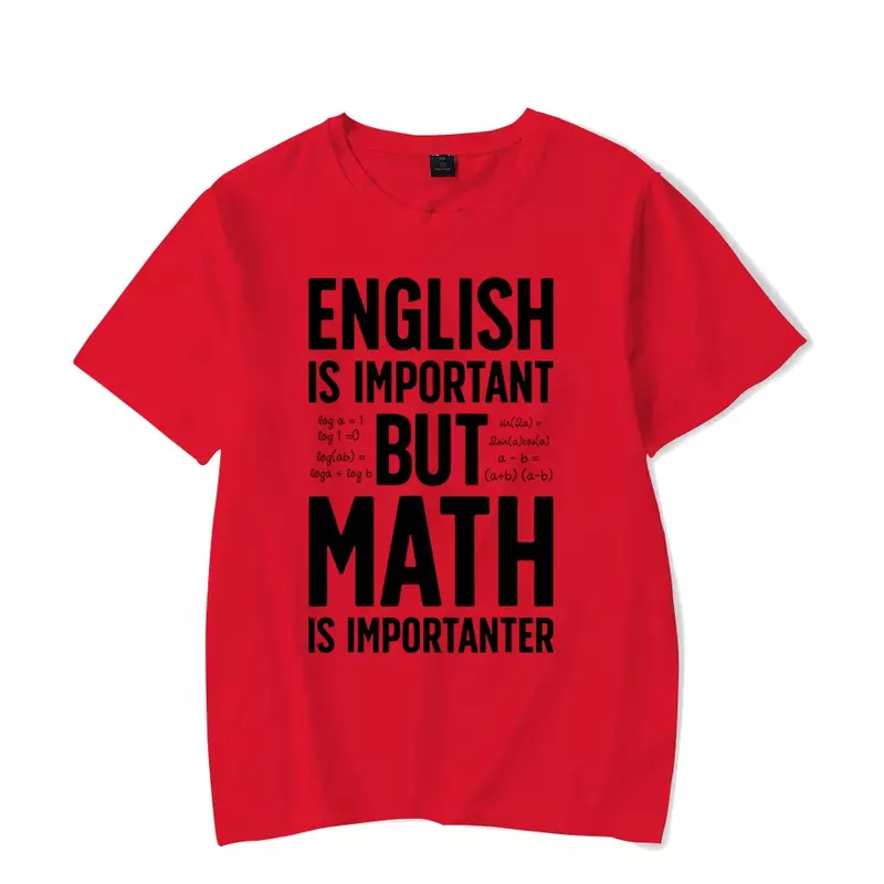 2023 nowych męskich koszulka markowa po angielsku jest ważne, ale matematyka jest ważniejsza letnia codzienna sportowa koszulka męska T Shirt Homme