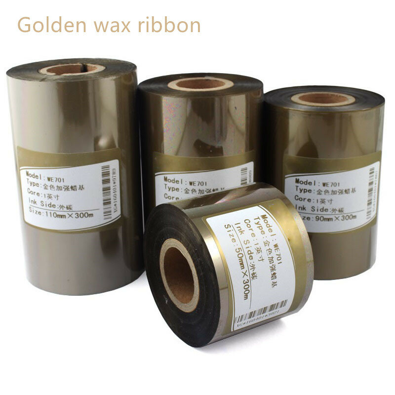Золотая и серебряная восковая лента принтер штрих-кода термопечать этикетка Золотая Серебряная совместимая восковая лента
