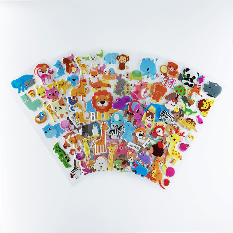 40 sztuk/zestaw Cartoon Zoo Animals 3D naklejki dla dzieci Notebook dekoracje Scrapbooking naklejki wodoodporne zabawki dla dzieci chłopcy dziewczęta