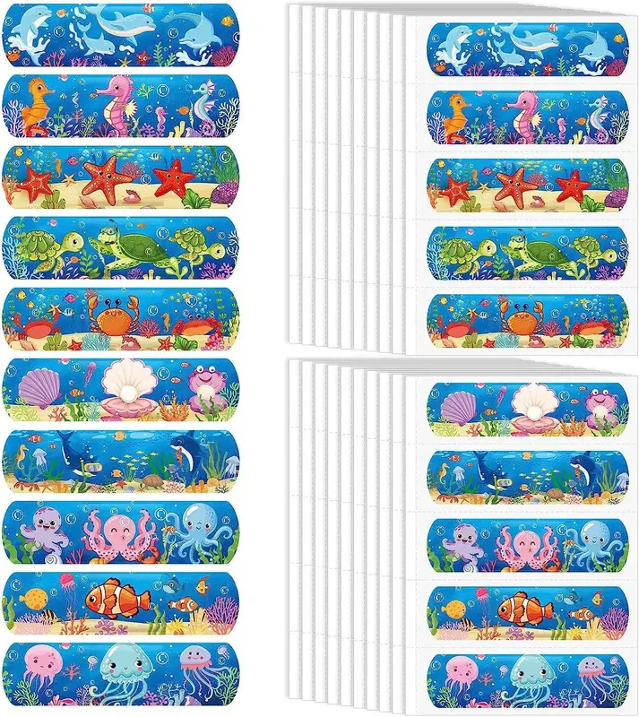 50 Stuks Pe Waterdichte Ademende Cartoon Band Hulp Voor Kinderen Schattige Cartoon Sticker Gips Kleur Elastisch Verband