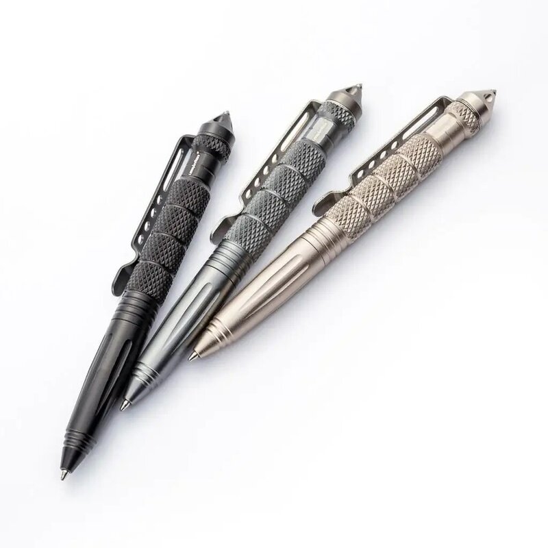 방어 전술 펜, 항공 알루미늄, 미끄럼 방지 군사 전술 펜, 유리 브레이커 펜, 자기 방어 EDC 야외 도구, 2 개