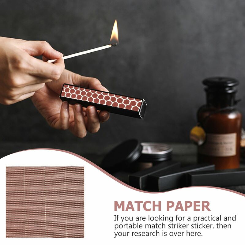 2 Sets Adhesive Matches Flame DIY Match Paper Striker Stickers Craft Skin Flame Paper Phosphorus Sheet Candle Accessories