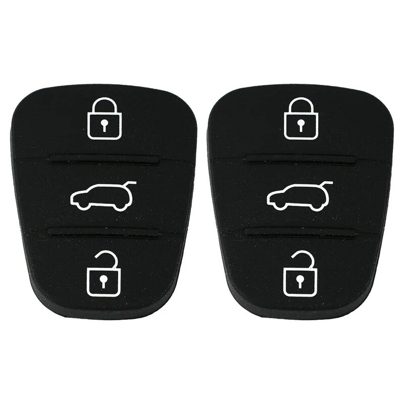 1 Paar Voor Hyundai I10 I20 I30 Voor Kia Cee'd Auto 2012 Auto Afstandsbediening 3 Knoppen Sleutelhangers Case Rubber Shell Zwarte Accessoires
