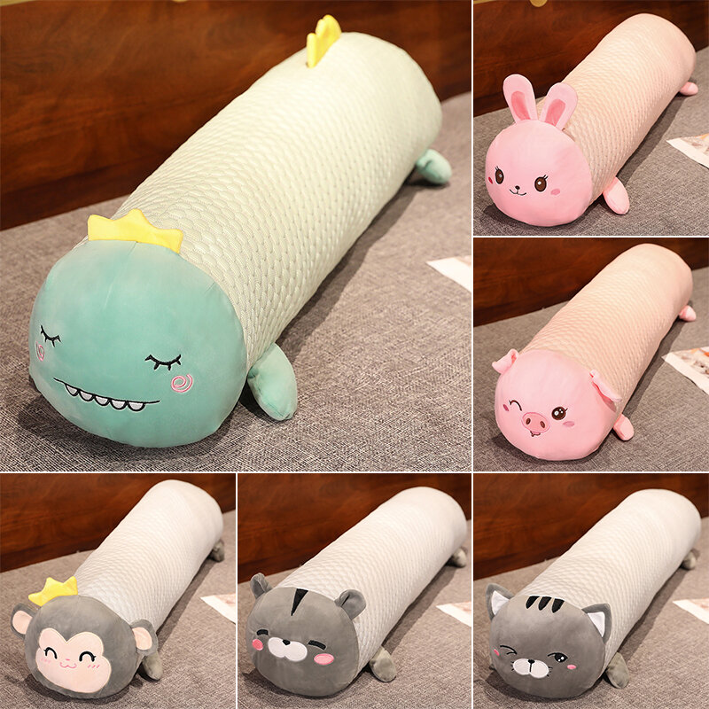 Soft Long Pillowcase Cylindrical Pillow Case Cozy Comfortable Cushion Cover Neck Bolster Pillow Roll Headrest Body Pillow Cover